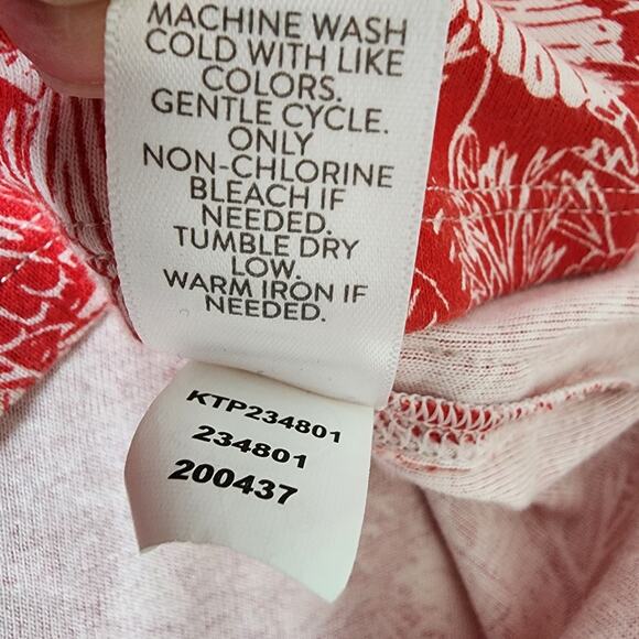 J. Jill Pima 3/4 Sleeve Scoop Neck Tee Size XS Red Seashell Print Pima Cotton - Picture 9 of 9